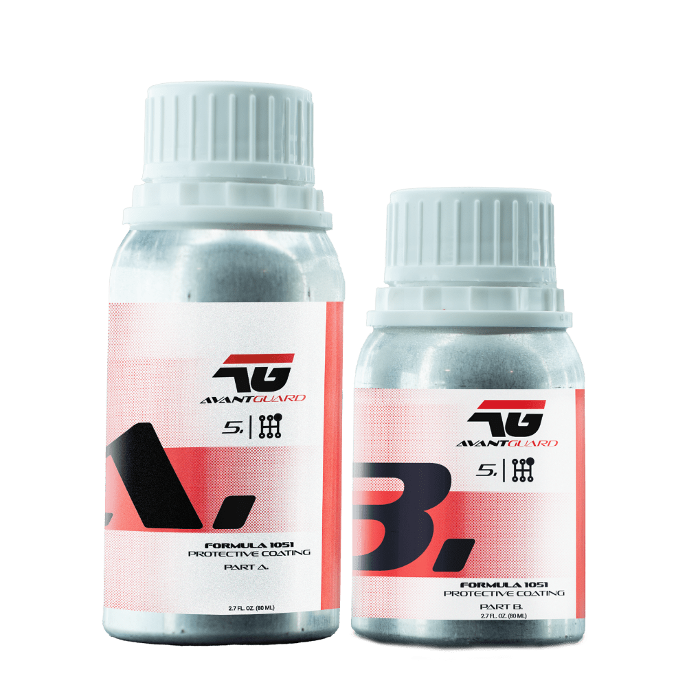 Avant Guard Formula 1051 two-part protective coating, Part A and Part B bottles